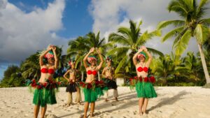 danseuses tahitienne sur la plage