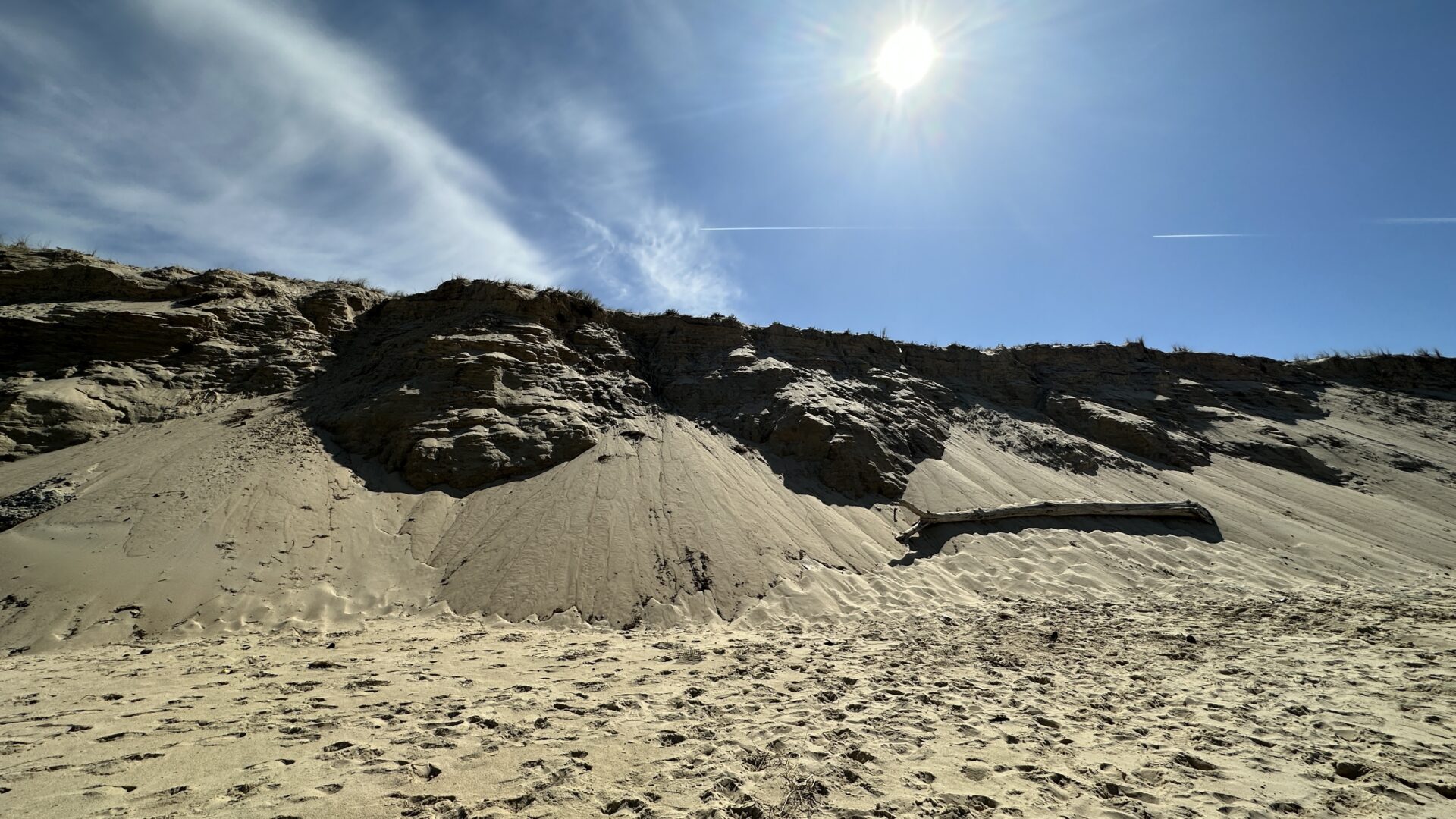 Une dune de sable qui s'érode