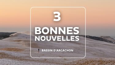 dune du pilat avec la mention "3 bonnes nouvelles"