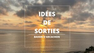 Image d'un coucher de soleil sur la mer illustrant les idées de sortie du week-end sur le bassin d'Arcachon