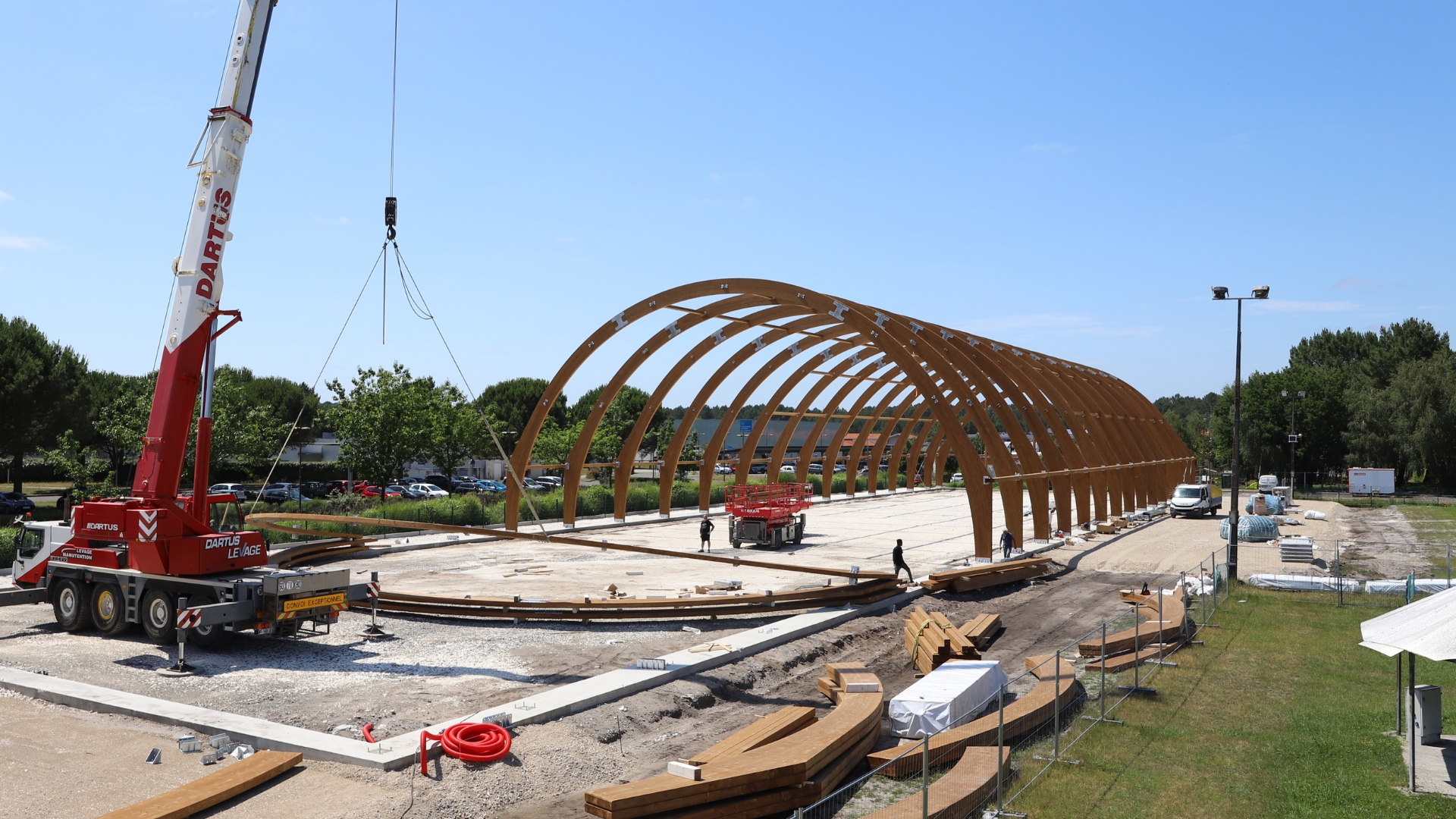 chantier de construction d'un paddel à marcheprime