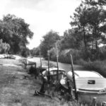 piansse sur le canal des landes à cazaux - carte ancienne en noir et blanc